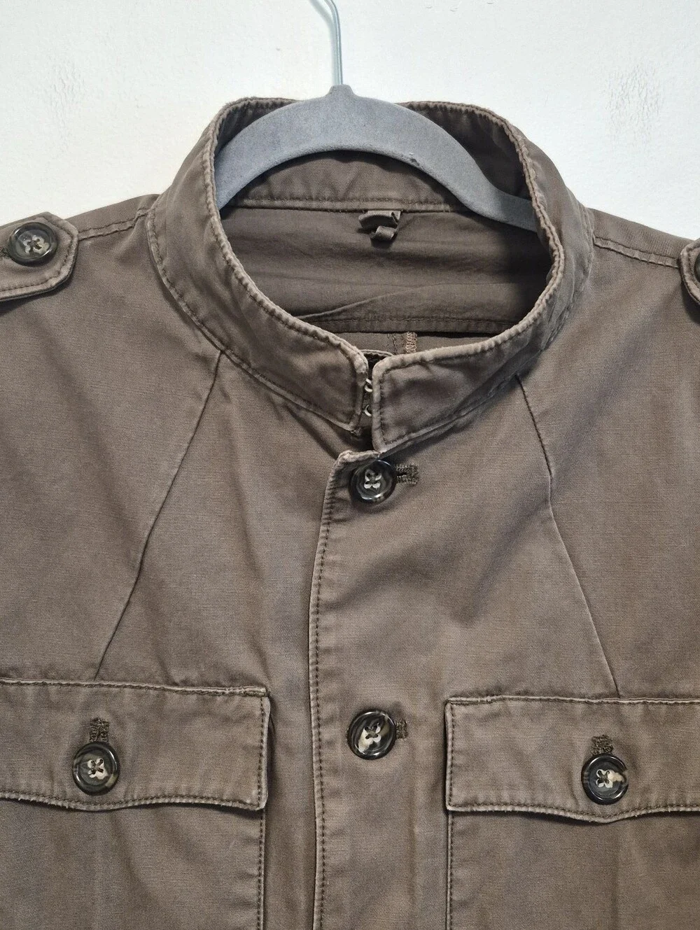 Banana Republic Safari Jacket Men Sz Large Brown Canvas Field Barn Chore Utility